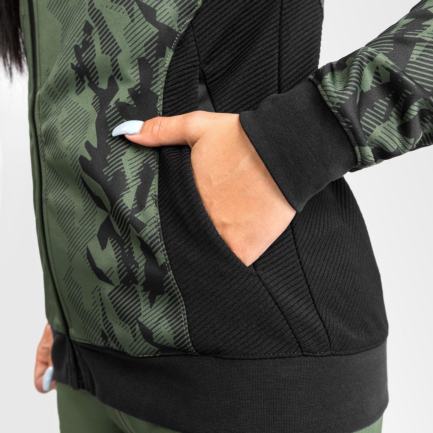 Sudadera Con Cremallera Para Mujer UFC Venum Authentic Fight Week - Caqui