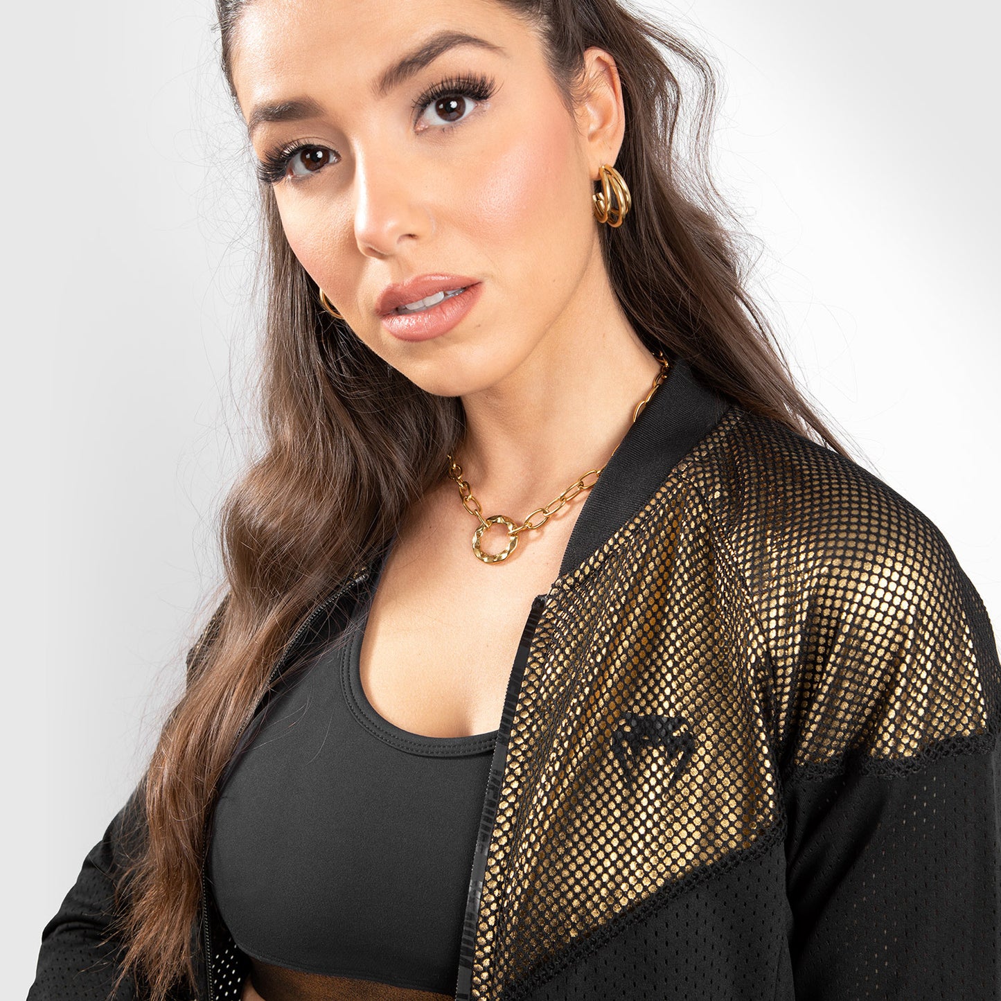 Chaqueta de malla Venum Lightning - Para mujer - Negro/Dorado