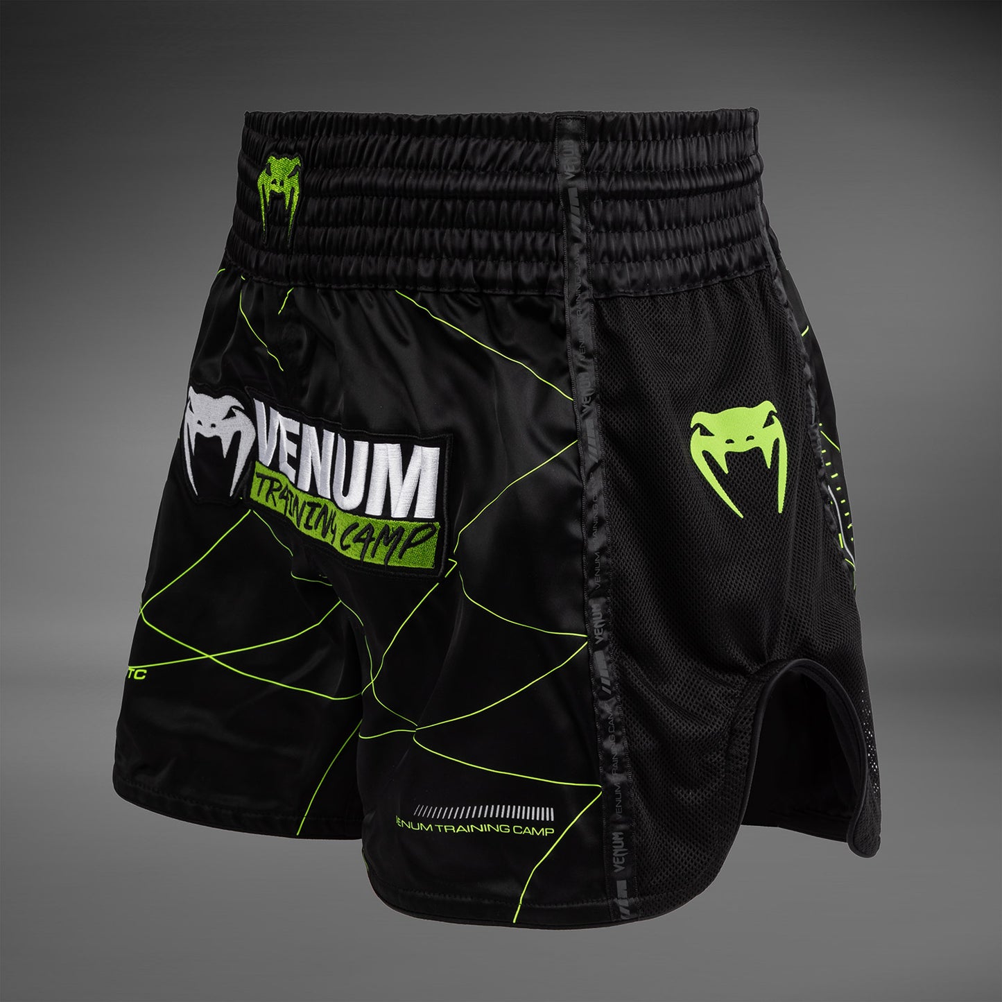 Venum Training Camp 4.0 Pantalón corto de muay thai - Negro/Verde neón