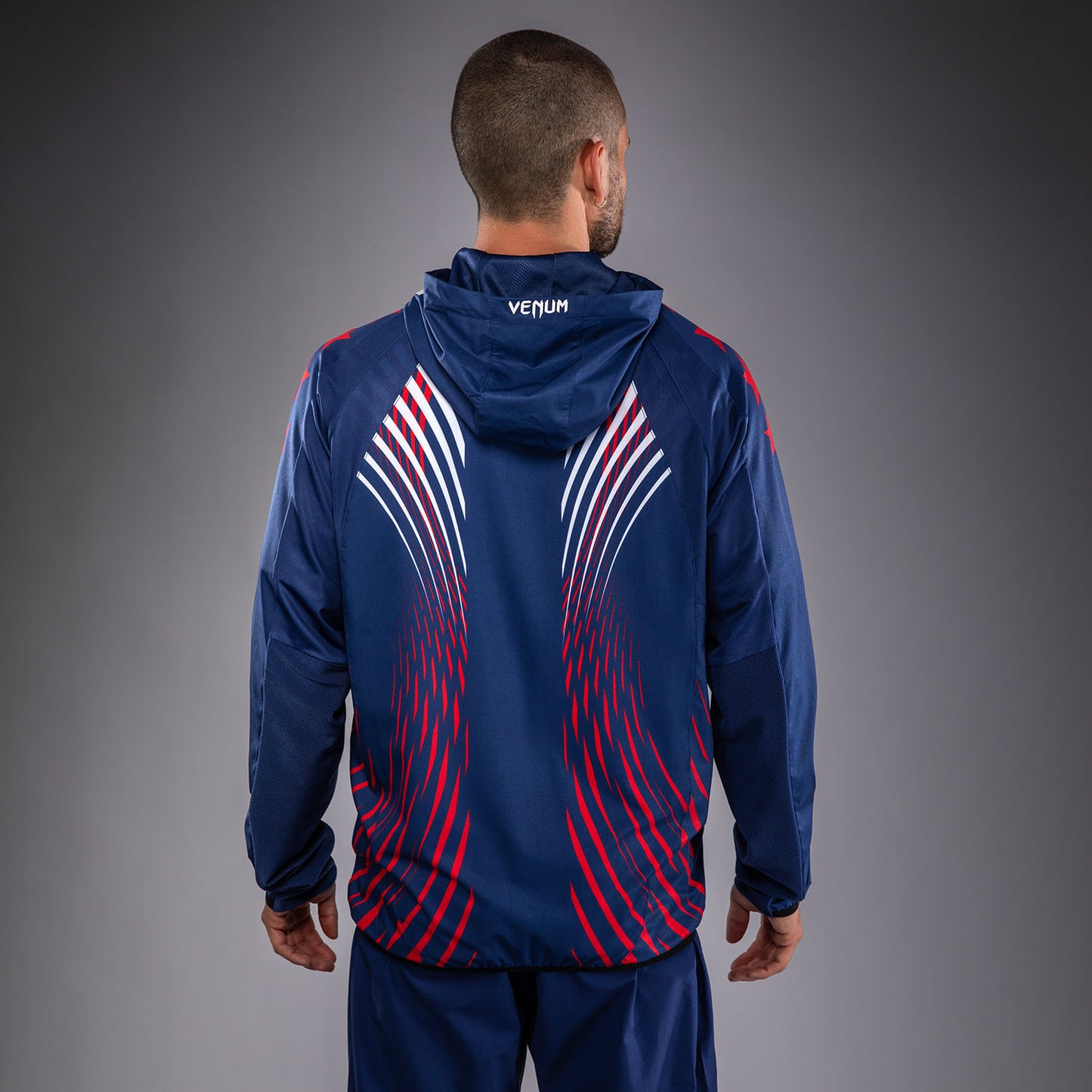 Official UFC Freedom 250 by Venum Personalizado Authentic Fight Night Walkout Hoodie para hombre - Azul