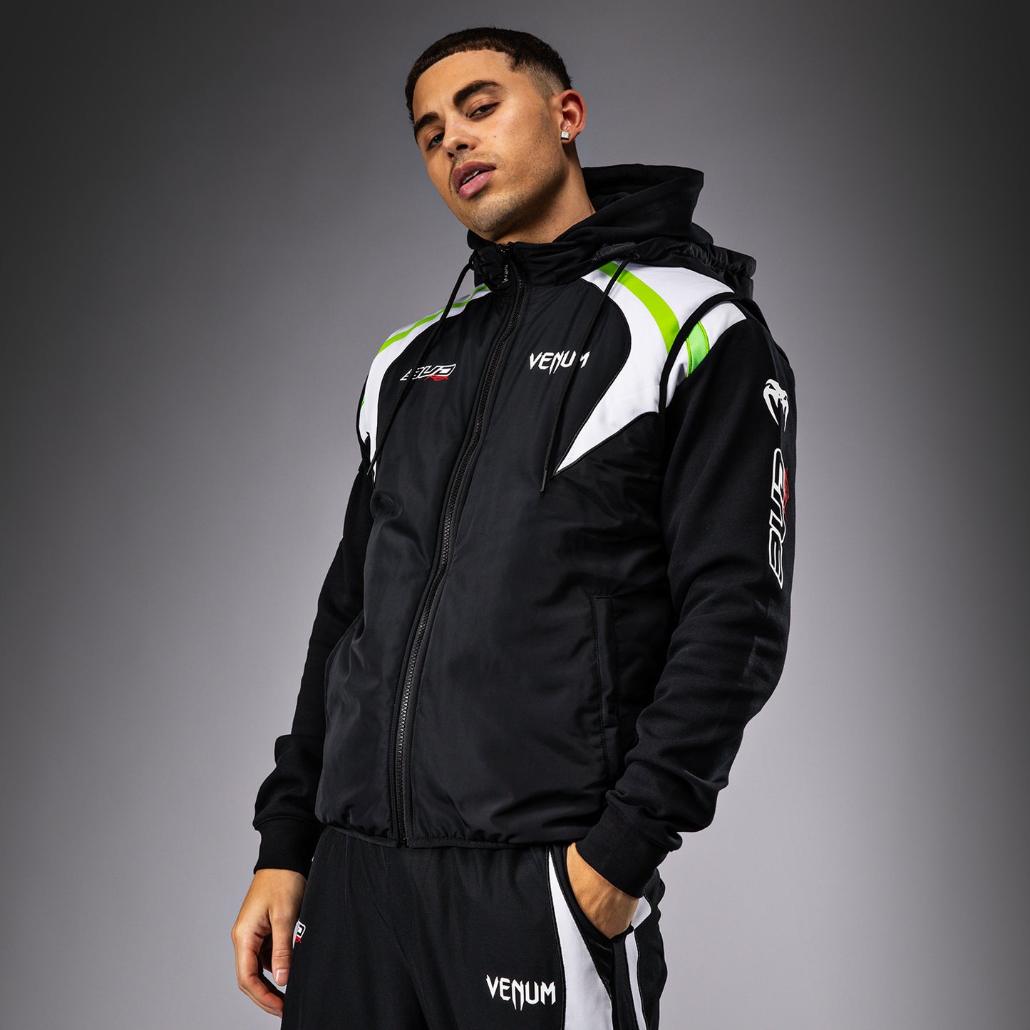 Venum x Bud Racing Chaqueta sin mangas para Hombre - Negro/Blanco/Verde lima