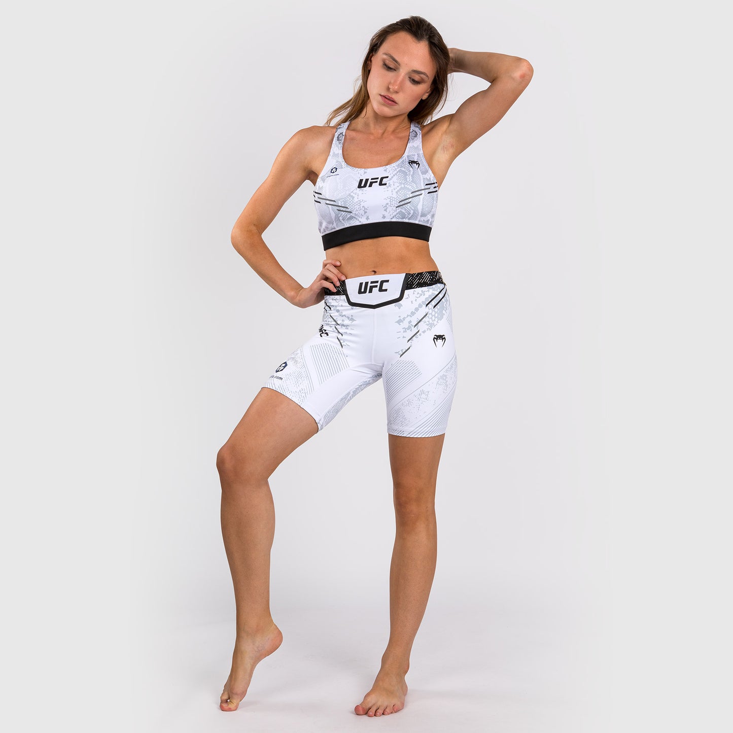 UFC Adrenaline by Venum Authentic Fight Night Short Vale Tudo Mujer - Corte Largo - Blanco