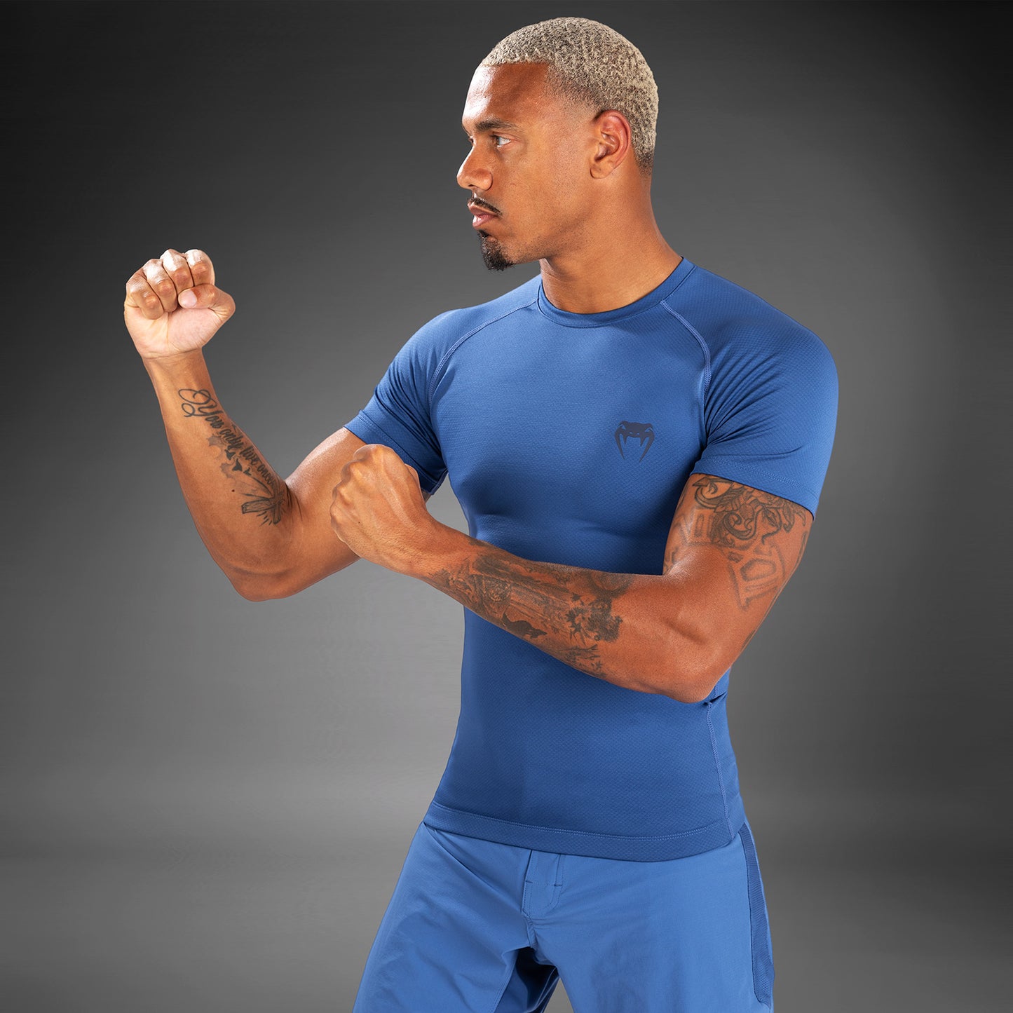 Venum Contender Lycra de manga corta para hombre - Azul