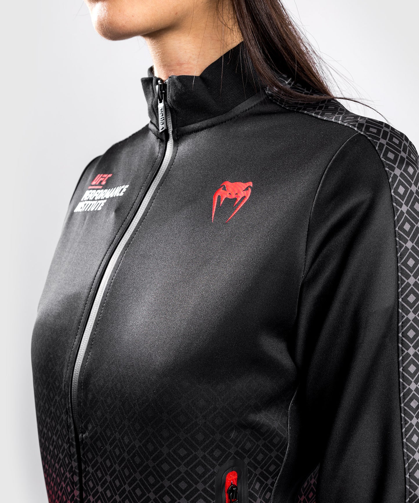 Chaqueta Venum UFC Performance Institute - Para mujer - Negro/Rojo