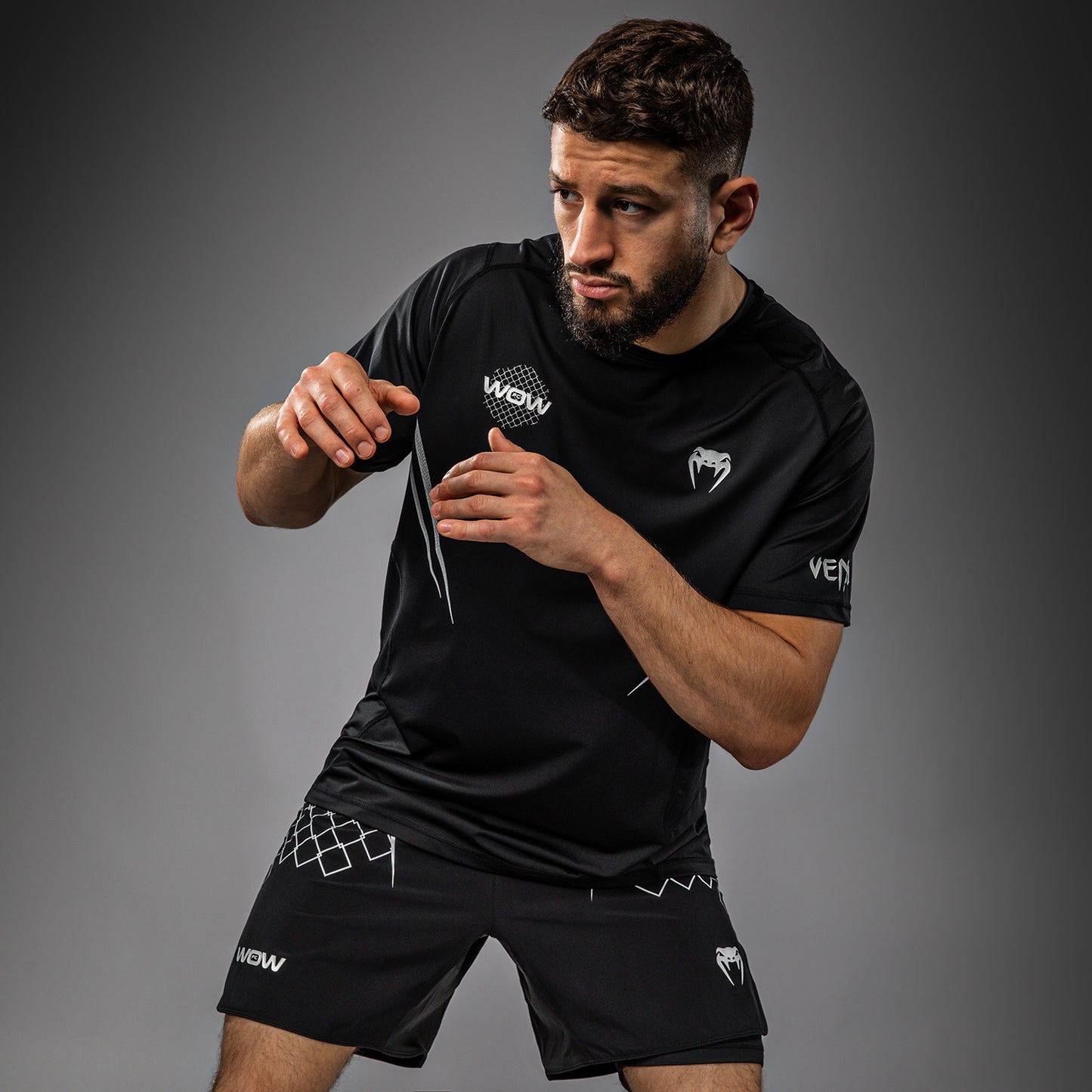Venum x WOW FC Camiseta Dry-Tech - Negro/Gris Plateado