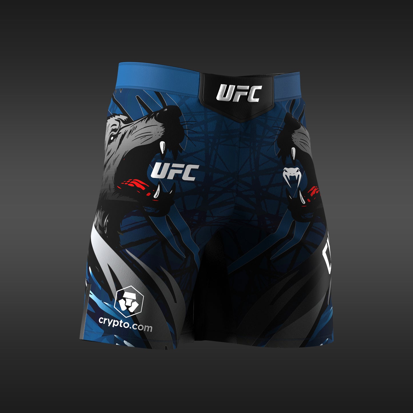 UFC Unrivaled by Venum Khamzat Chimaev Pantalón corto de combate largo para hombre - Azul