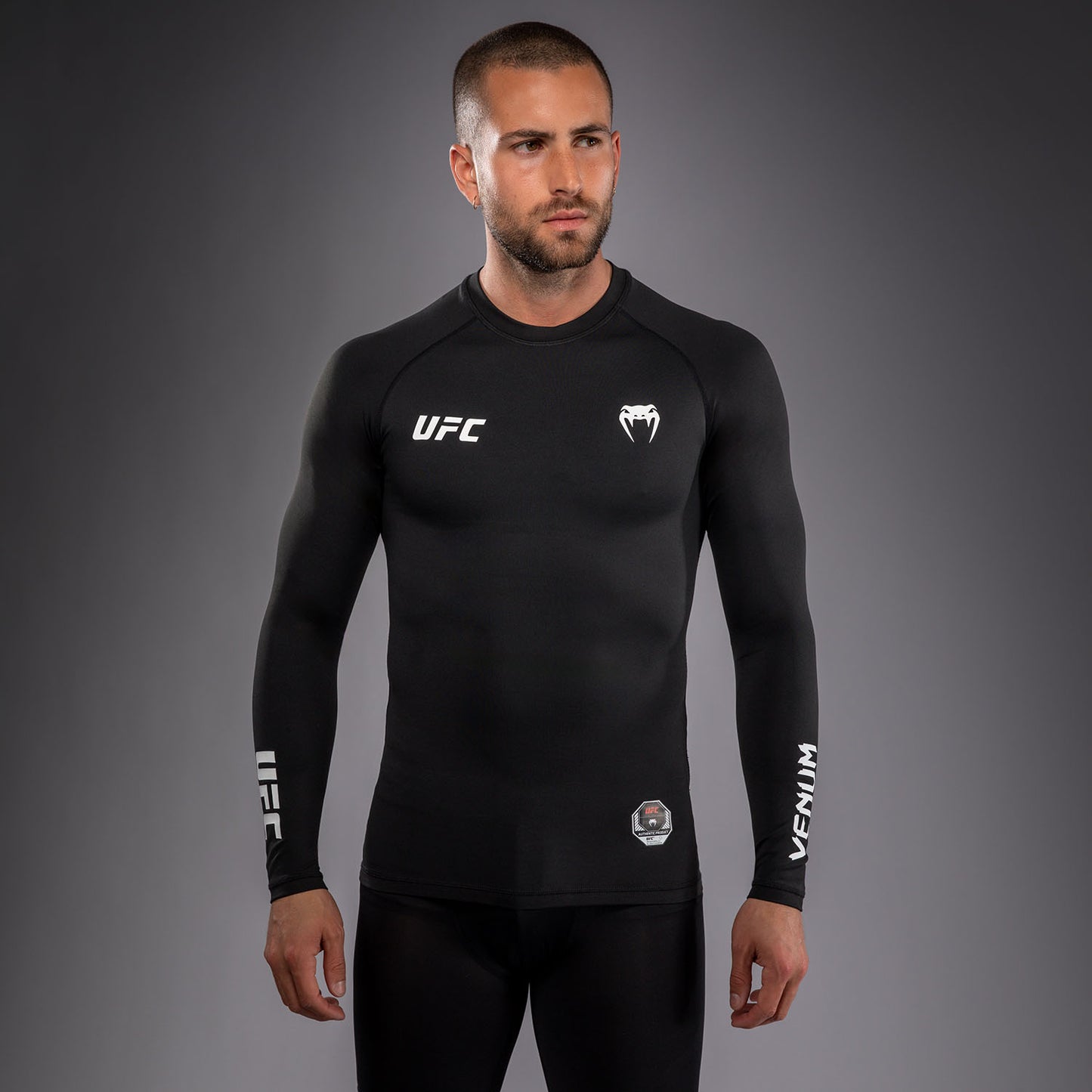 Venum UFC Unity by Venum Authentic Fight Week Rashguard Técnico de Manga Larga para Hombre - Negro