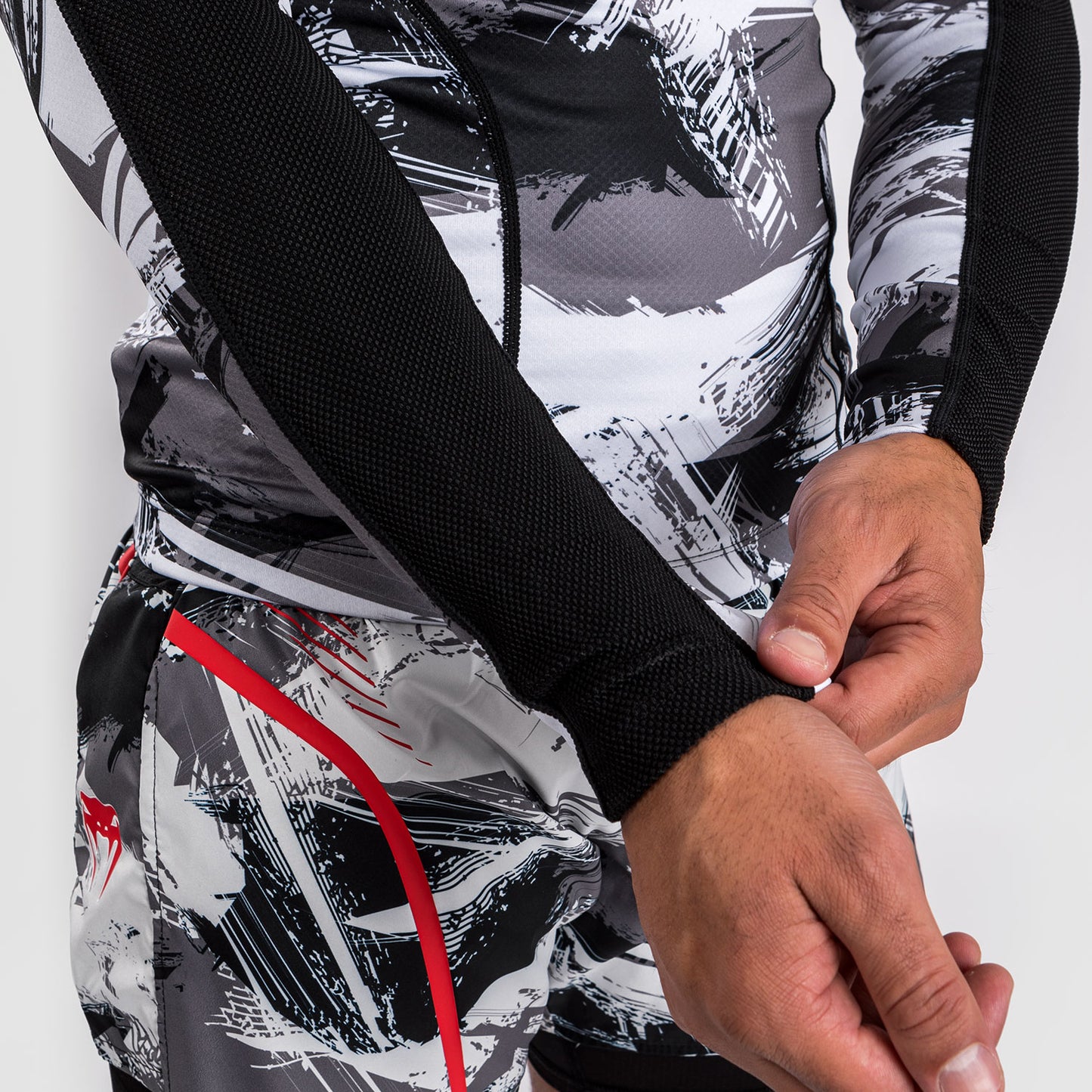 Venum Electron 3.0 Lycra Manga Larga -  Gris/Rojo