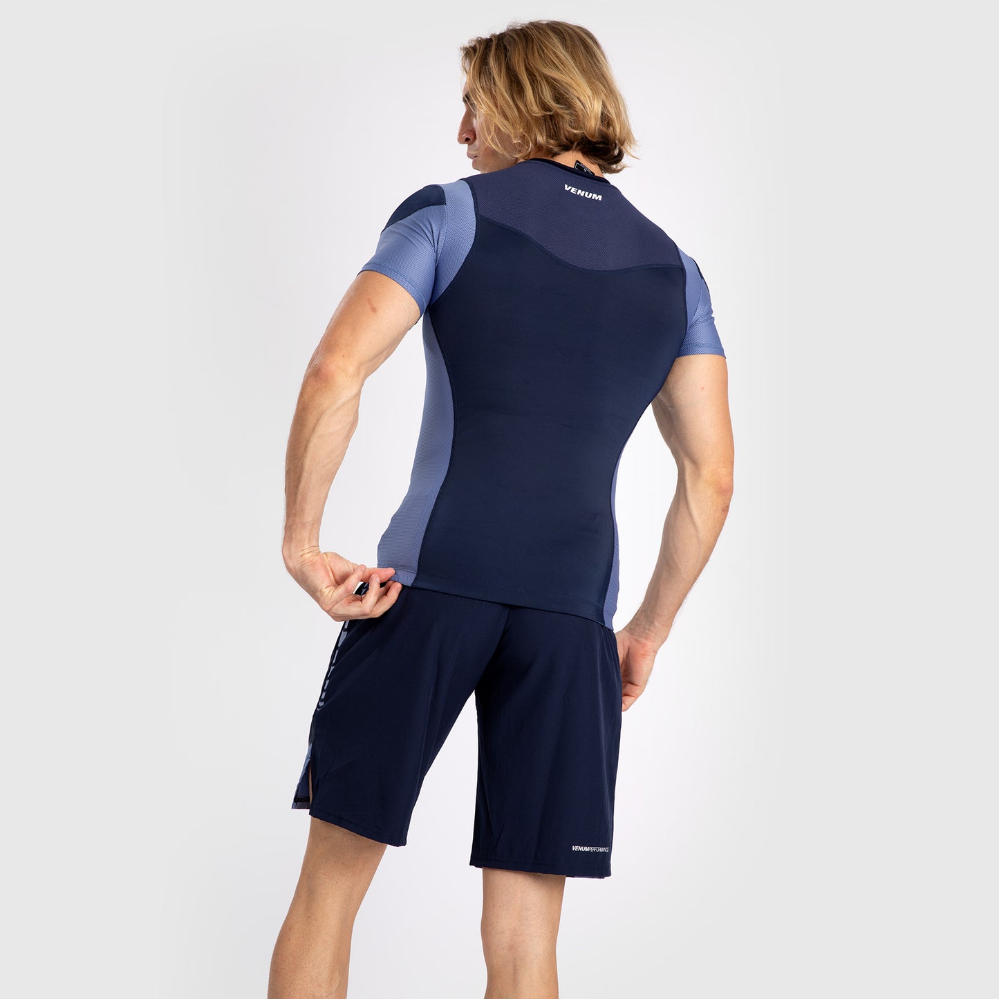 Venum Tempest Camiseta Rashguard De Manga Corta para Hombre - Azul Marino/Azul