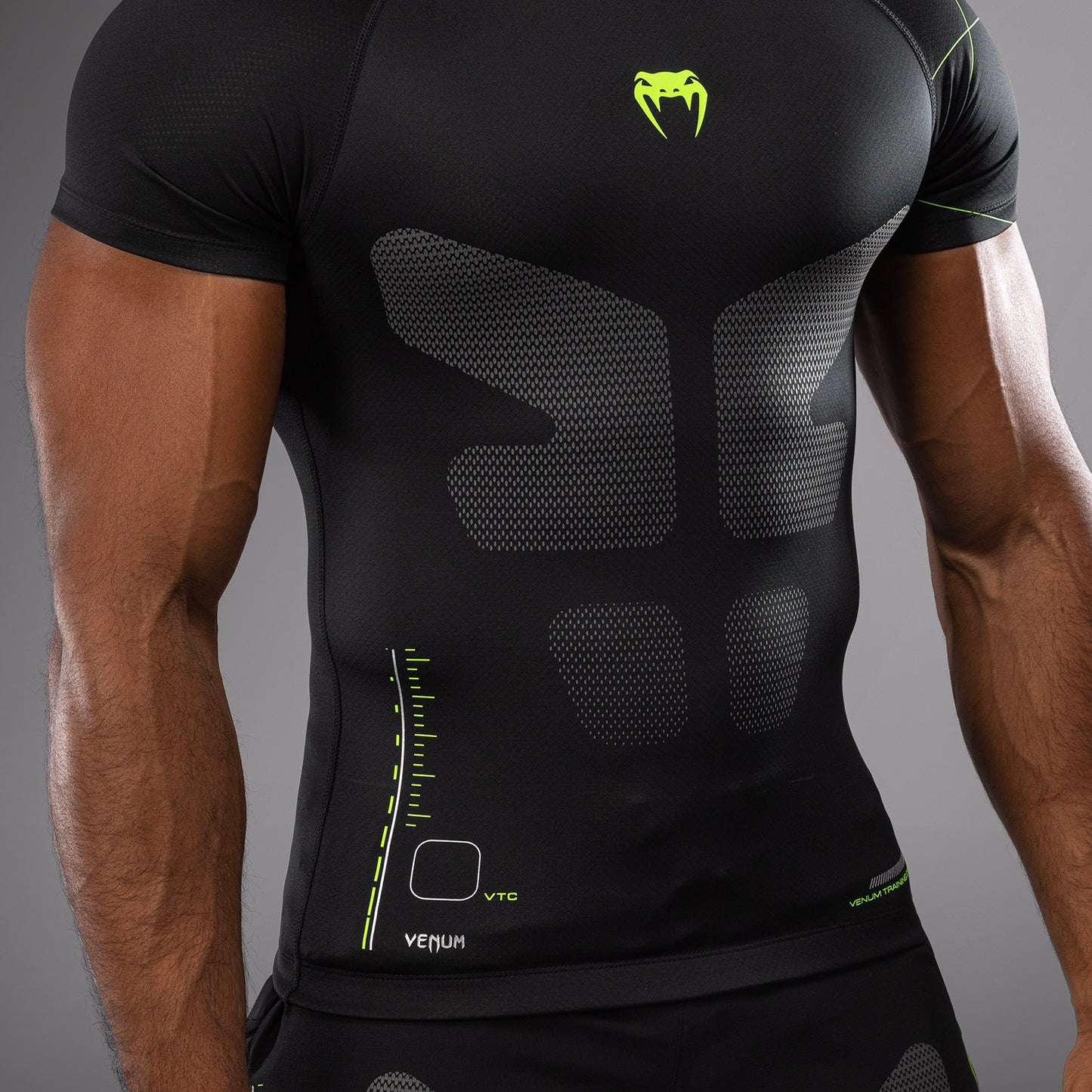 Venum Training Camp 4.0 Lycra de manga corta - Negro/Verde neón