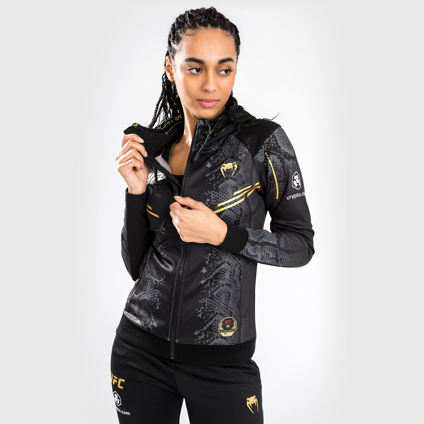UFC Adrenaline by Venum Authentic Fight Night Sudadera con capucha Walkout para Mujer - Champion