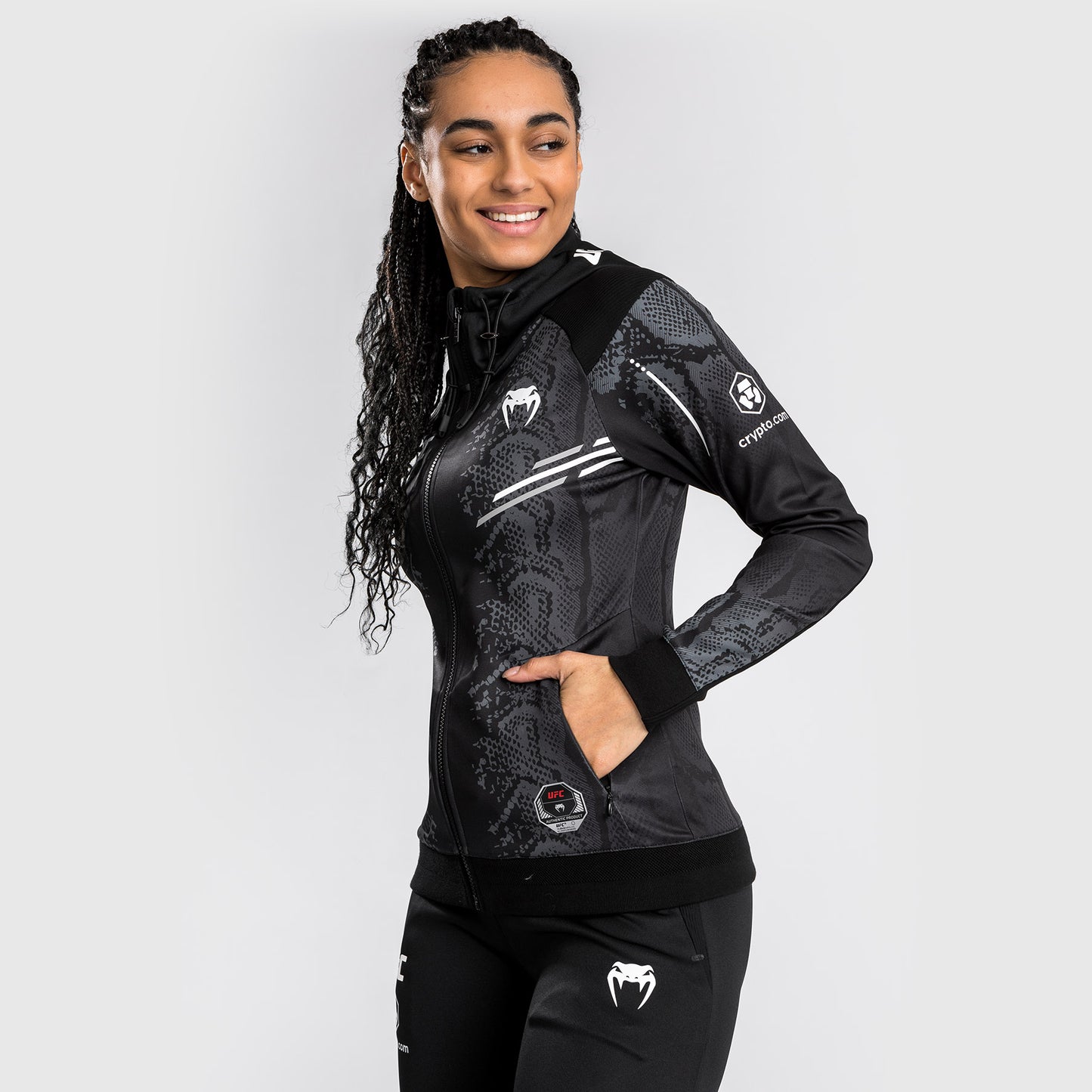 UFC Adrenaline by Venum Sudadera Personalizada Authentic Fight Night para Mujer - Negro