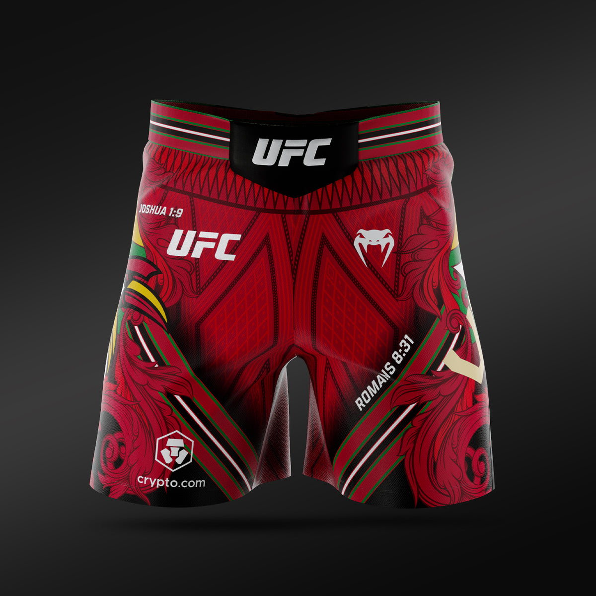 UFC Adrenaline Unrivaled by Venum Pantalón corto de lucha para hombre corte corto Josh Van - Rojo
