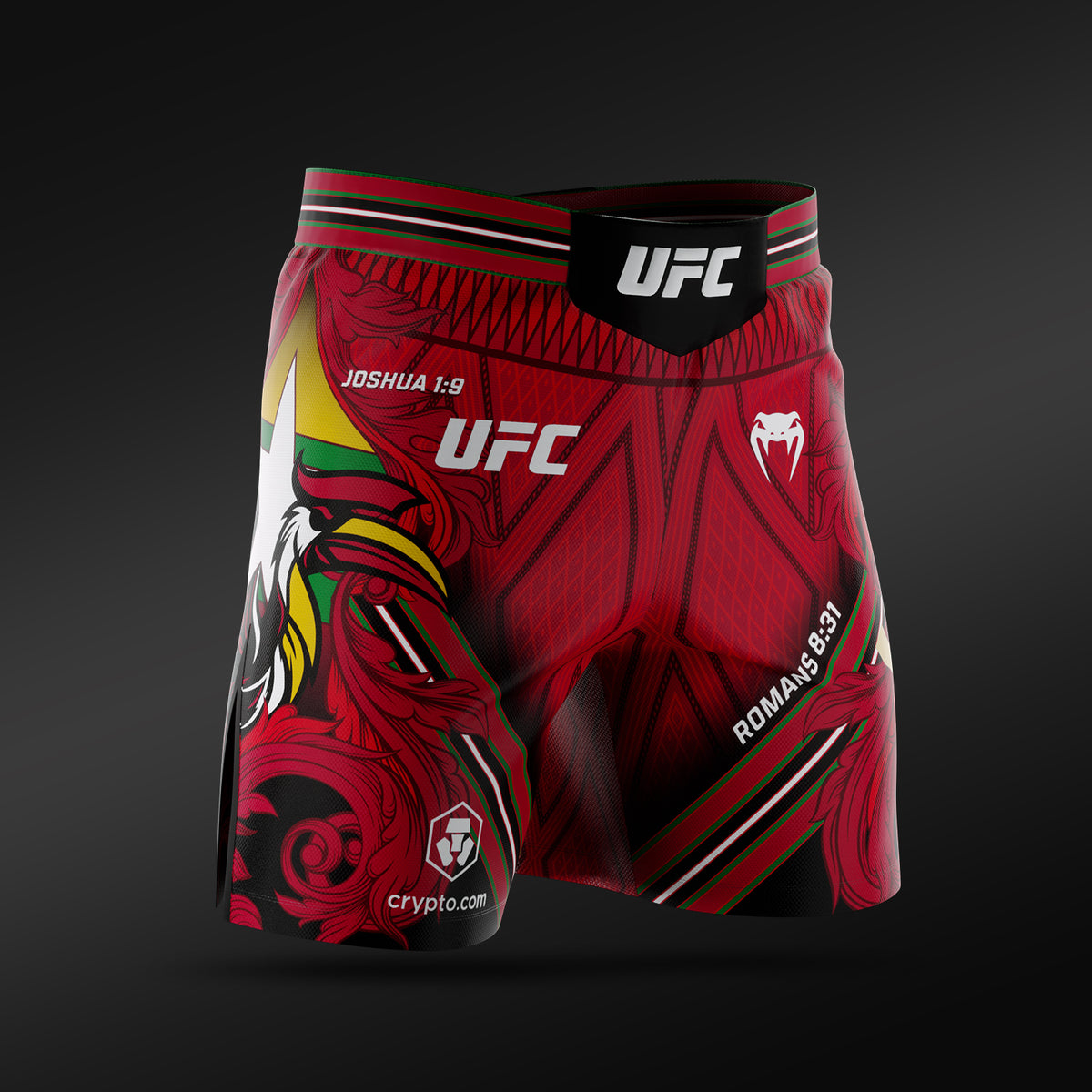 UFC Adrenaline Unrivaled by Venum Pantalón corto de lucha para hombre corte corto Josh Van - Rojo