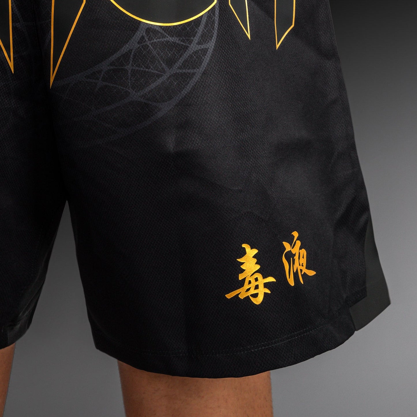 Venum Serpenti Pantalones Cortos de Lucha – Negro/Plata/Dorado