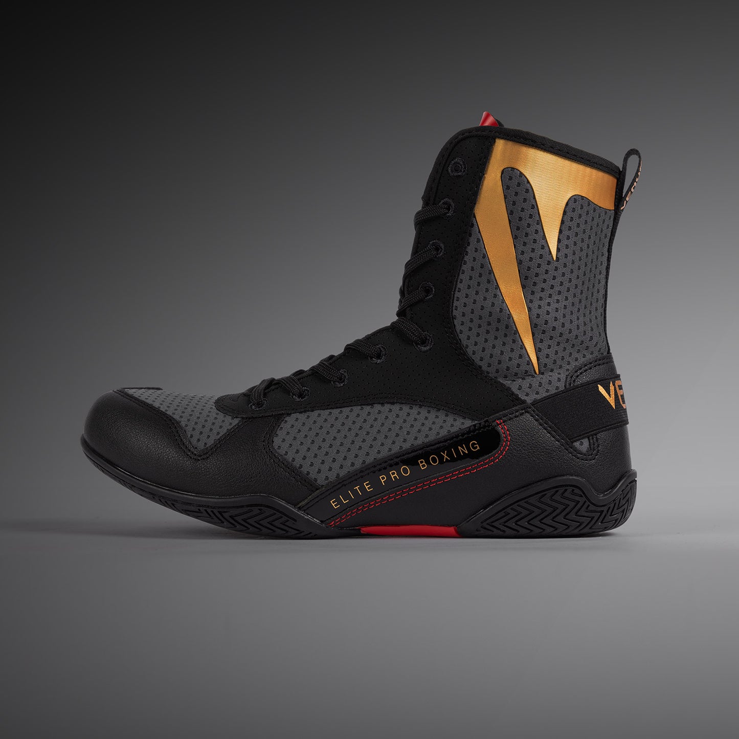 Venum Elite Zapatillas de Boxeo - Gris Tormenta/Oro