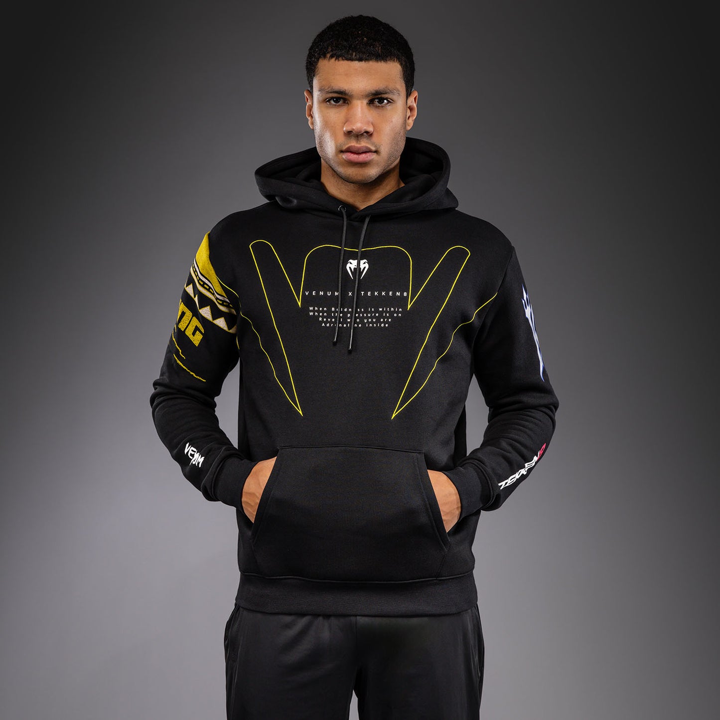 Venum x TEKKEN 8 Sudadera con Capucha King - Negro/Amarillo