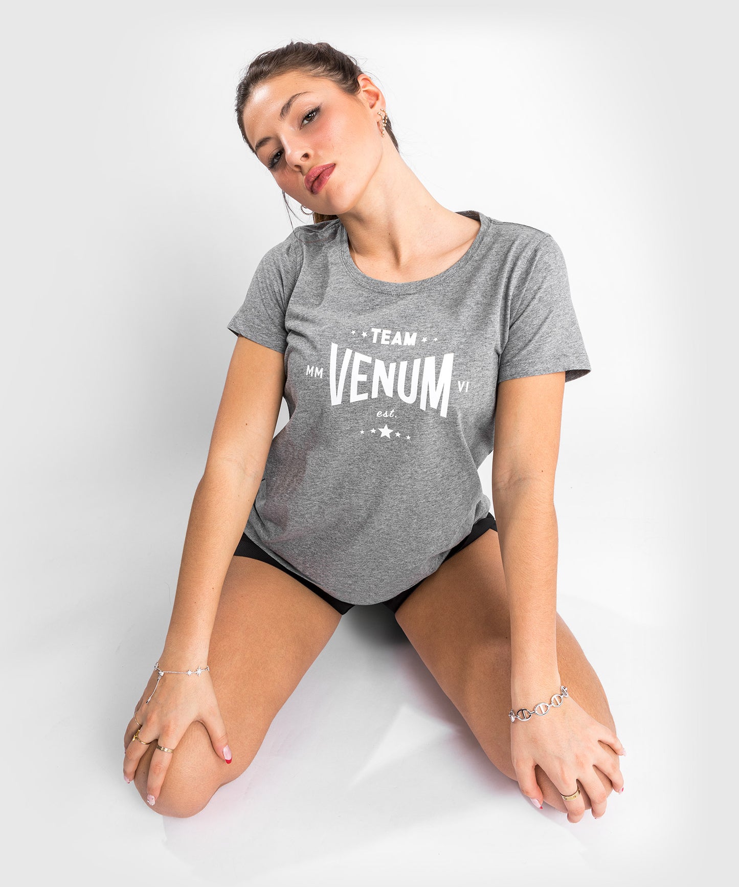 Camiseta Venum Team 2.0 - Para mujer - Gris Ceniza Claro