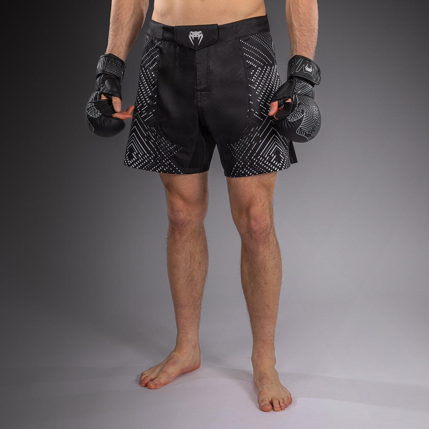 Venum Midnight Fury Short de Combate – Negro/Gris/Plata