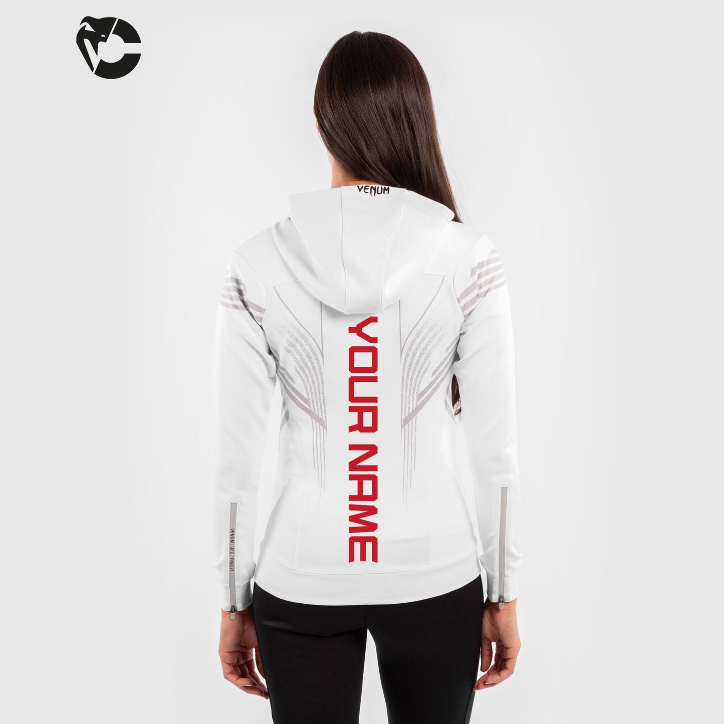 Sudadera Para Mujer Personalizada UFC Venum Authentic Fight Night Walkout - Blanco