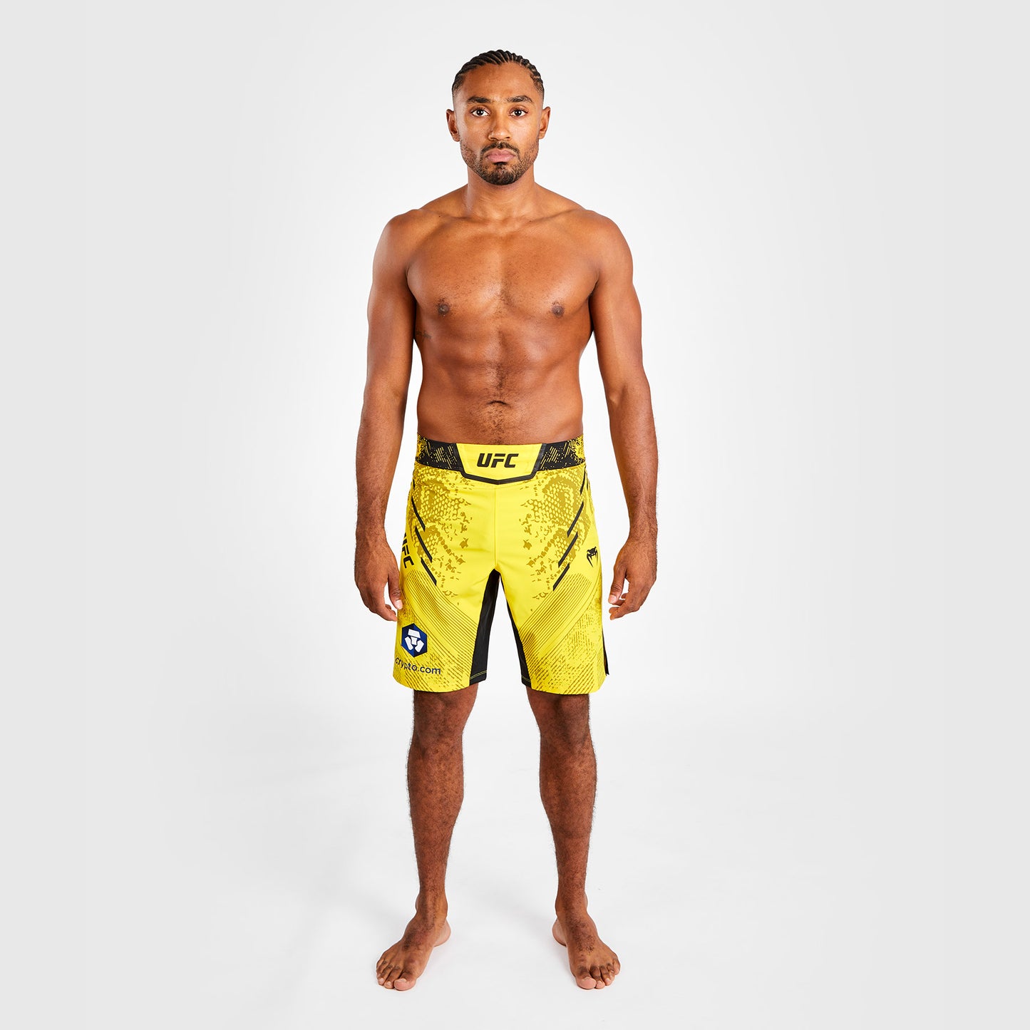 Pantalón Corto UFC Adrenaline by Venum Personalizado Authentic Fight Night, Corte Largo, Hombre - Amarillo