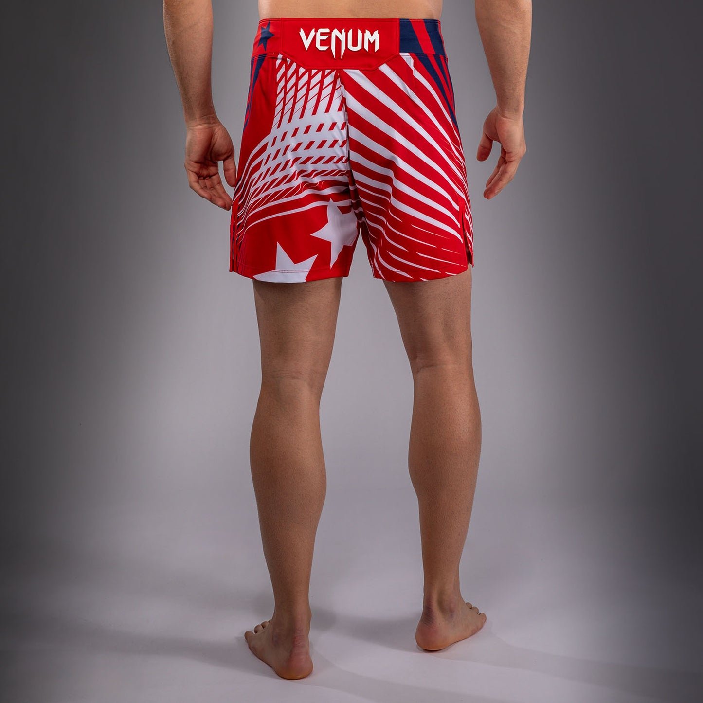 Official UFC Freedom 250 by Venum Personalizado Authentic Fight Night Fight Shorts de ajuste corto para hombre - Rojo
