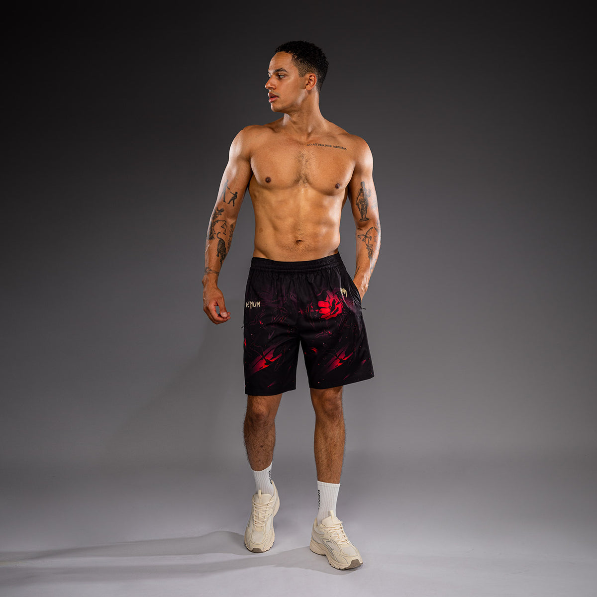 Jujutsu Kaisen x Venum Itadori Short de Entrenamiento – Negro/Rojo