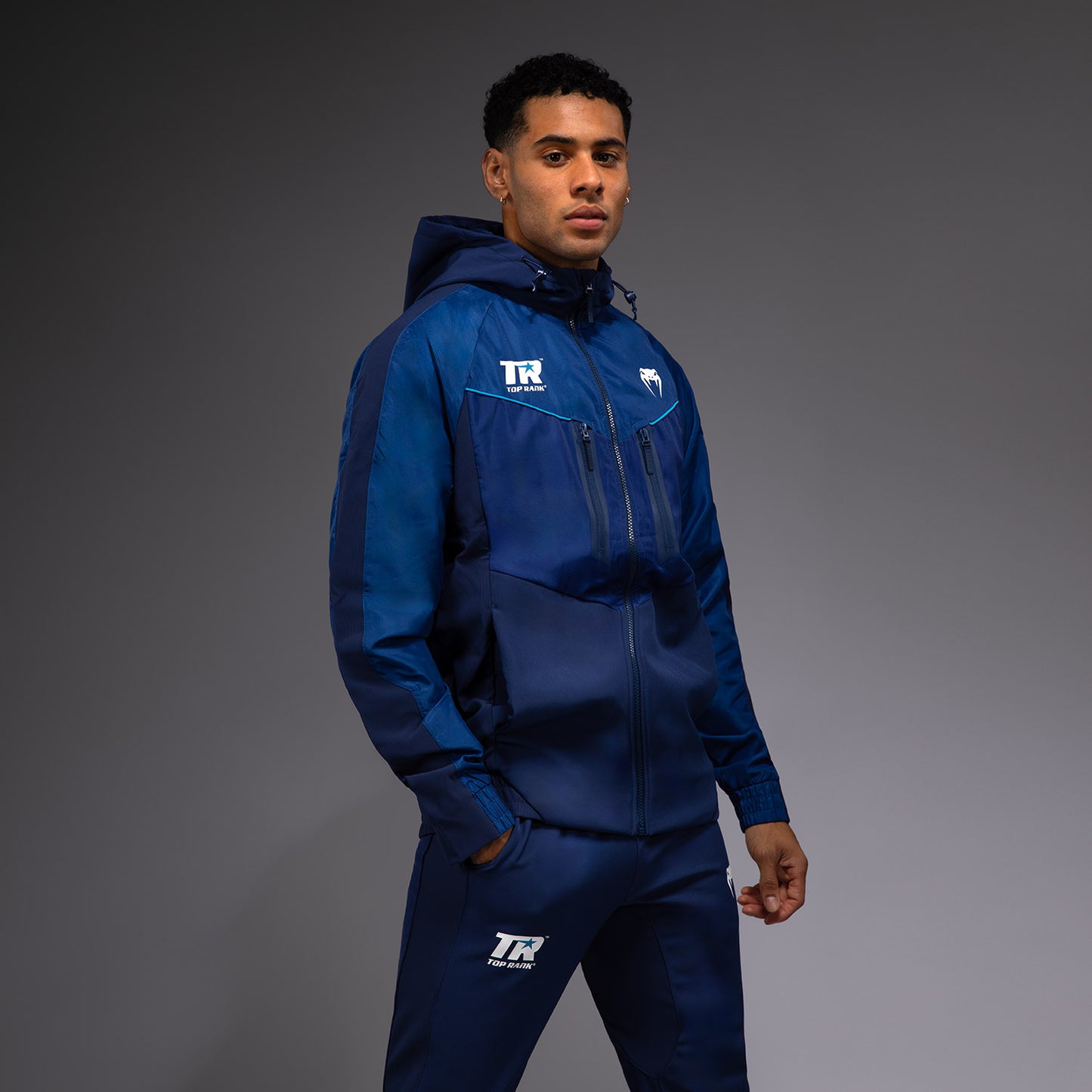 Venum x Top Rank Original Sudadera con Cremallera Completa para Hombre - Azul Marino