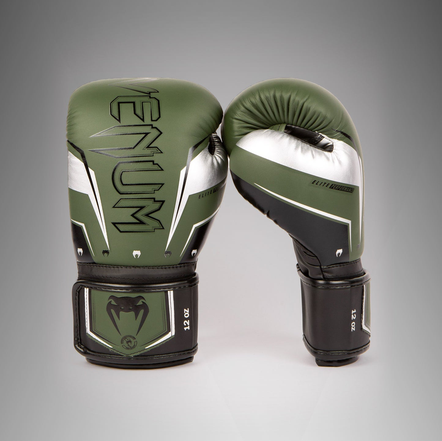 Guantes de boxeo Venum Elite Evo - Caqui/Plateado