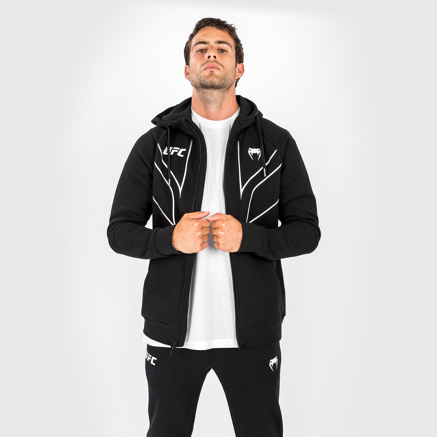Sudadera con capucha y cremallera completa para hombre UFC Venum Replica 2.0 - Negr