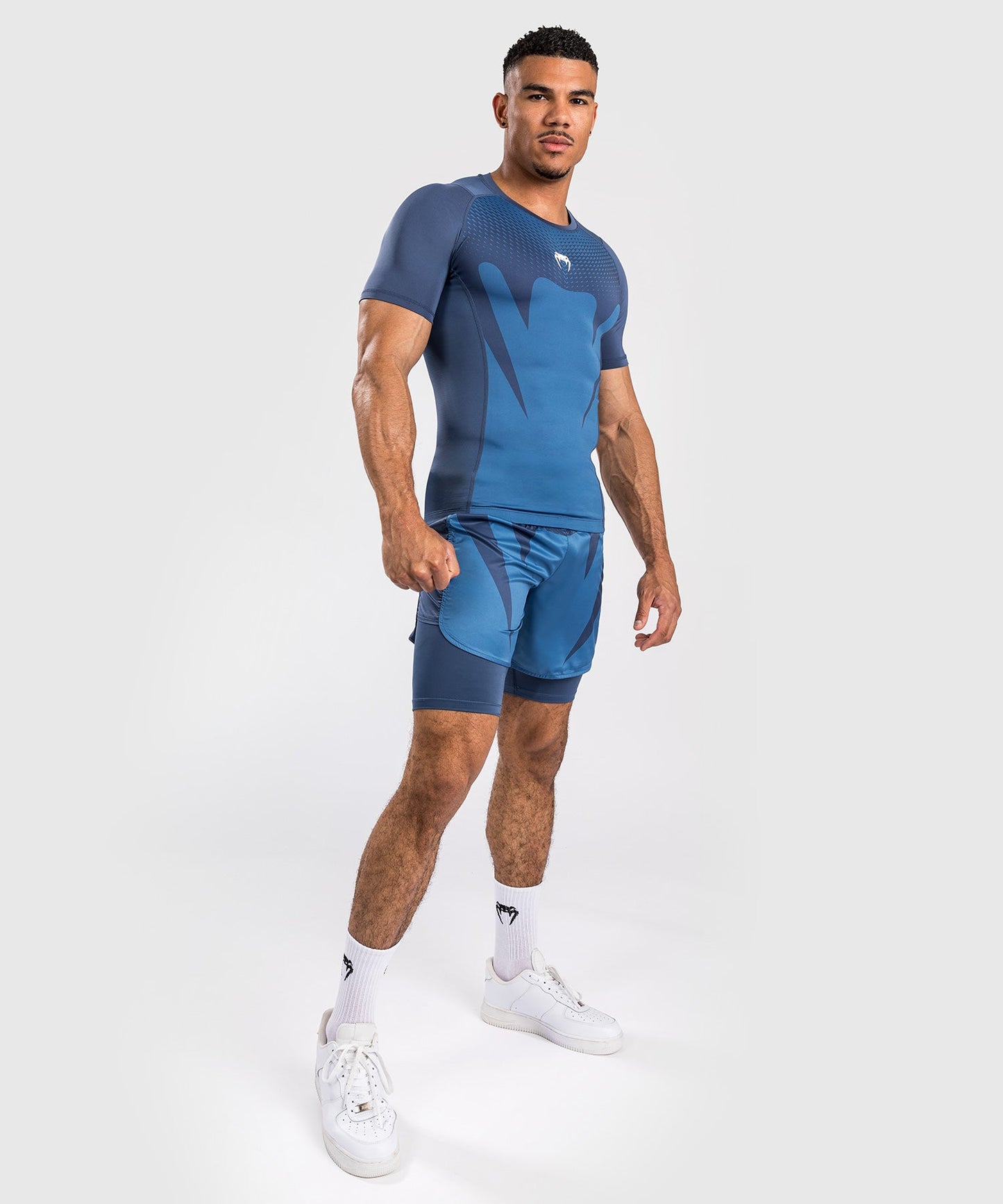 Venum Attack Rashguard de Manga corta para Hombre - Azul marino