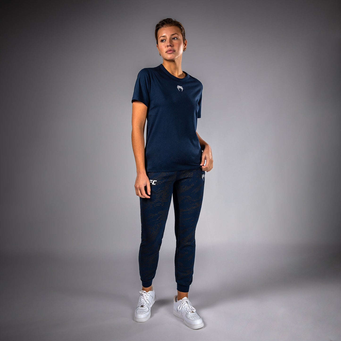 UFC Fusion by Venum Fight Week Camiseta de Manga Corta de Algodón para Mujer - Solid Azul oceánico