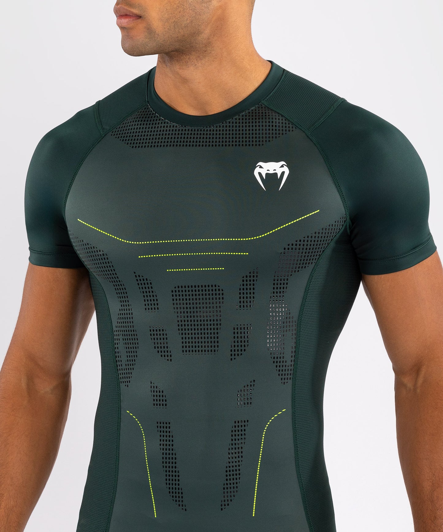 Venum Technical 3.0 Camiseta de Manga Corta Rashguard - Verde Bosque