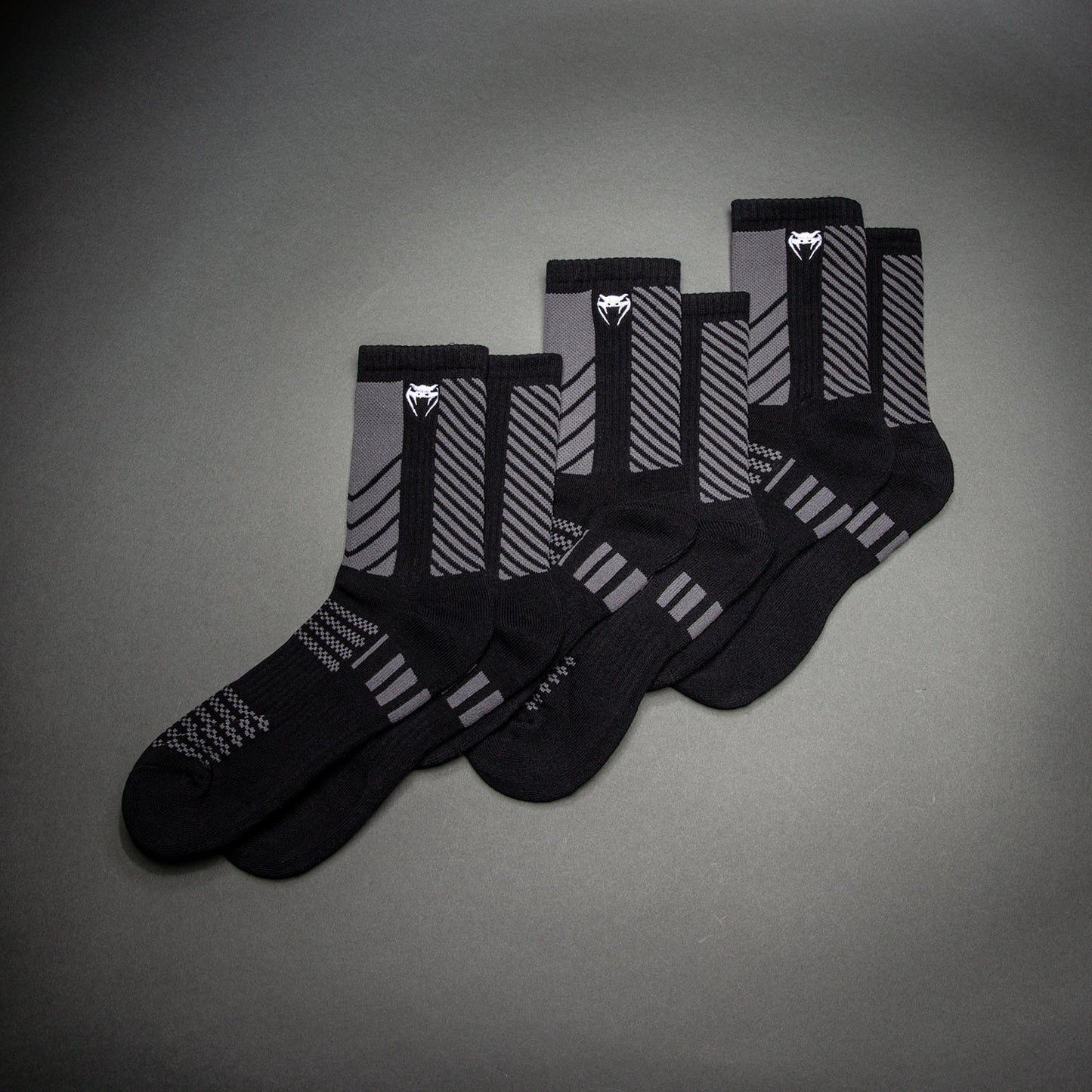 Venum Vector Pack 3 Calcetines Crew - Negro/Gris