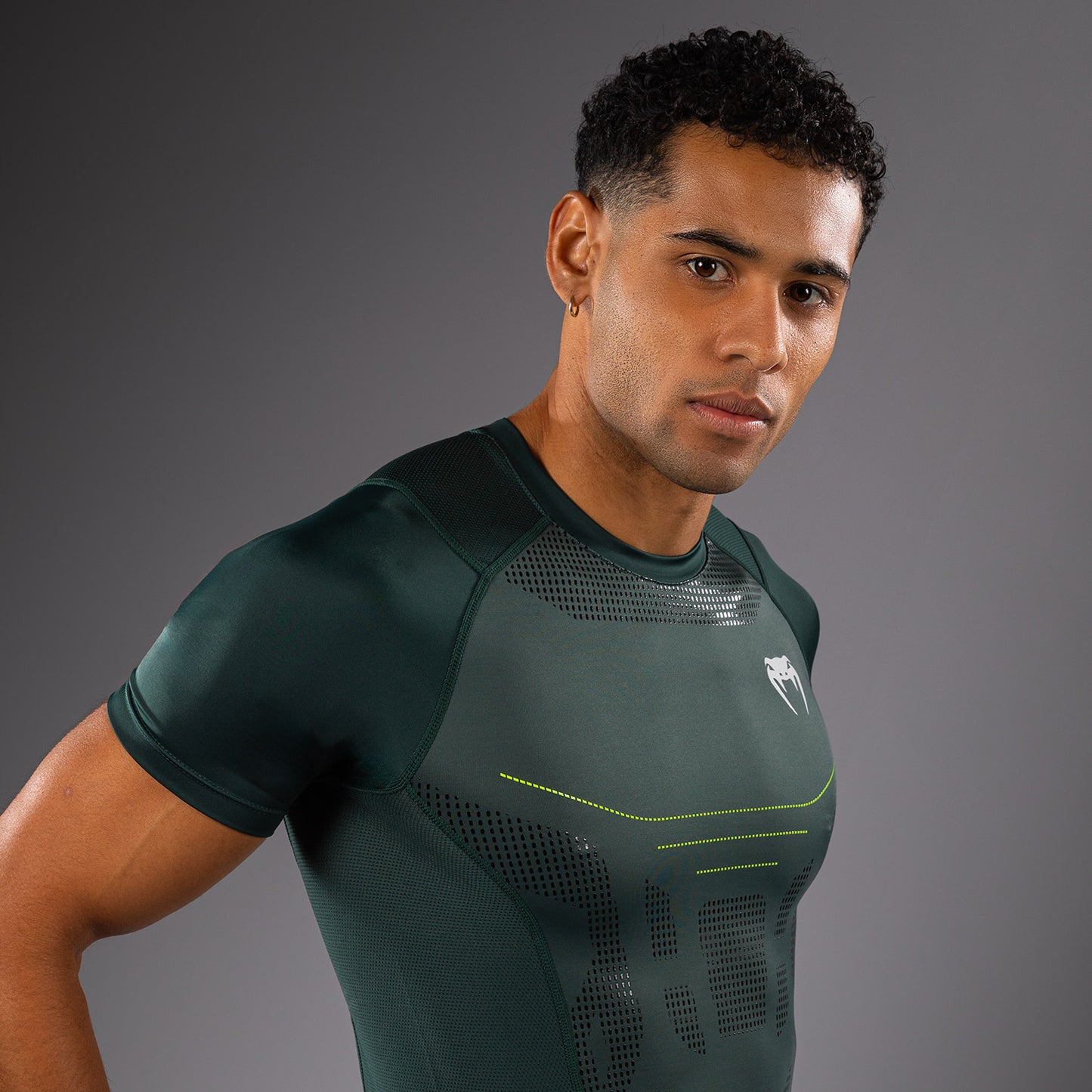 Venum Technical 3.0 Camiseta de Manga Corta Rashguard - Verde Bosque