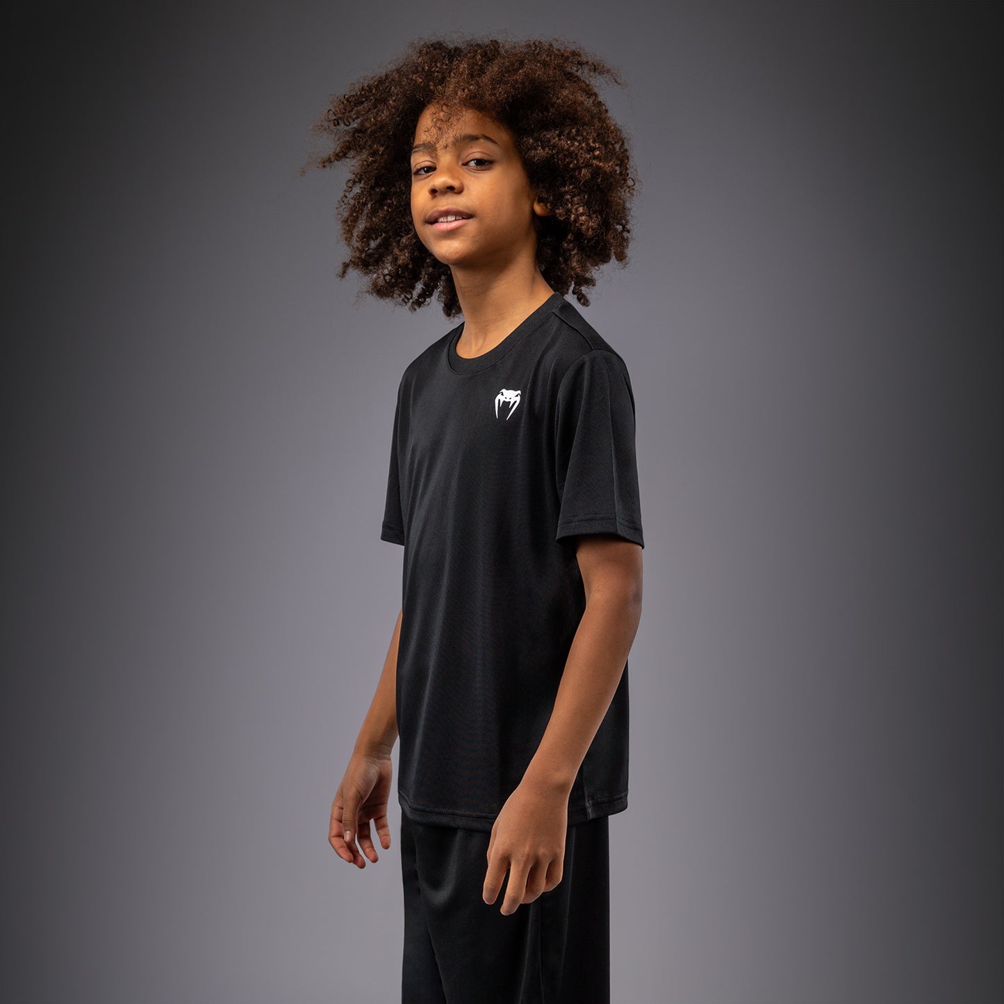 Venum Lineup Camiseta de Rendimiento Manga Corta Para Niños - Negro/Blanco