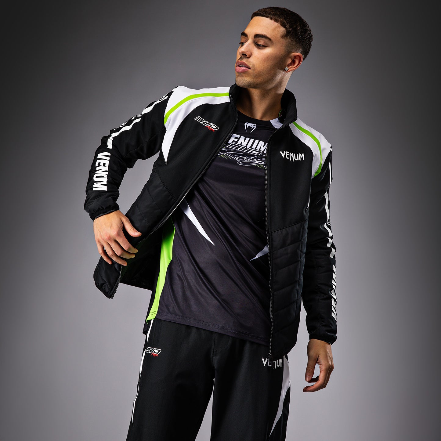 Venum x Bud Racing Chaqueta para Hombre - Negro/Blanco/Verde lima