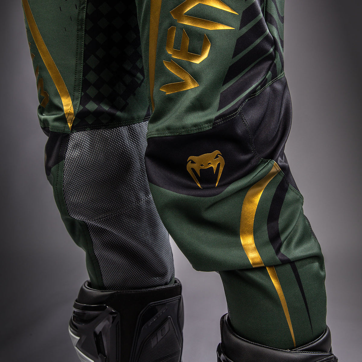 Venum MX Challenger Pantalón de Motorsports - Negro/Verde/Dorado