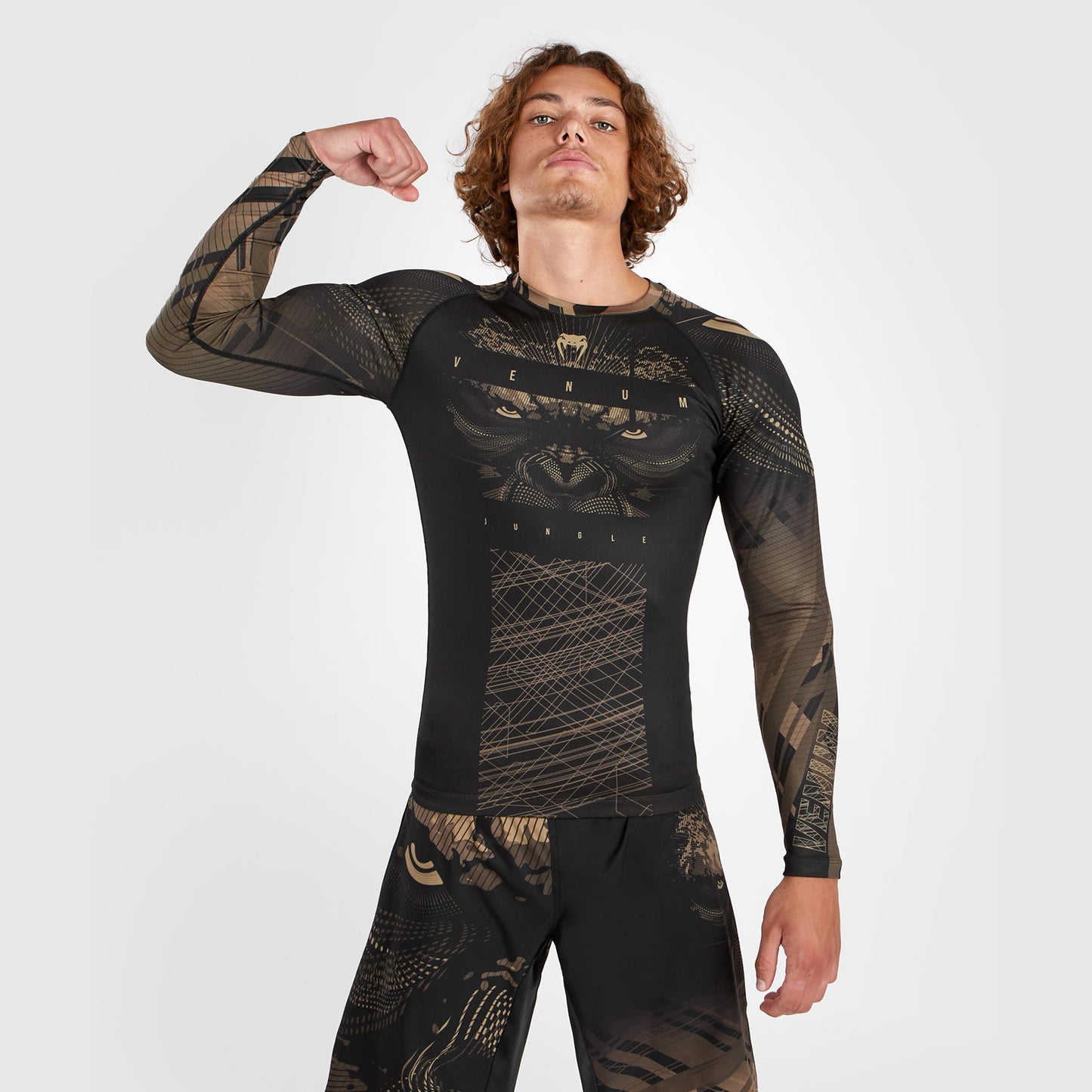 Venum Gorilla Jungle Rashguard Manga Larga - Arena/Negro