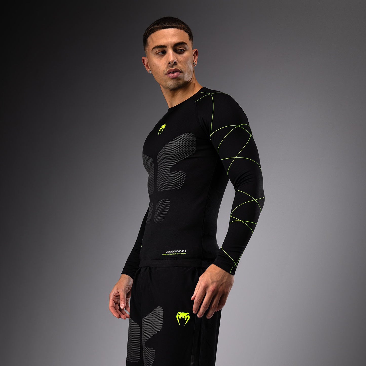 Venum Training Camp 4.0 Lycra de manga larga - Negro/Verde neón
