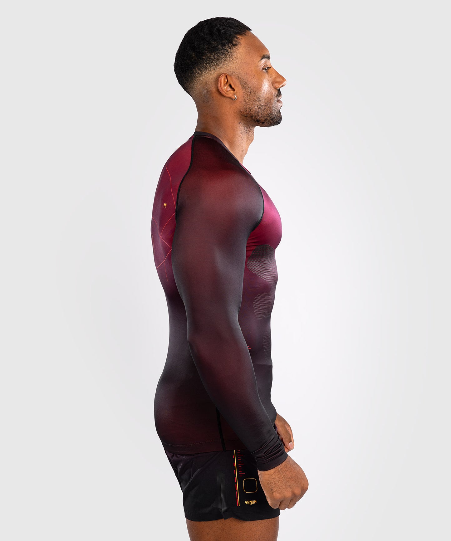 Venum Tactical XT Lycra de manga larga para hombre - Negra/Burdeos/Oro