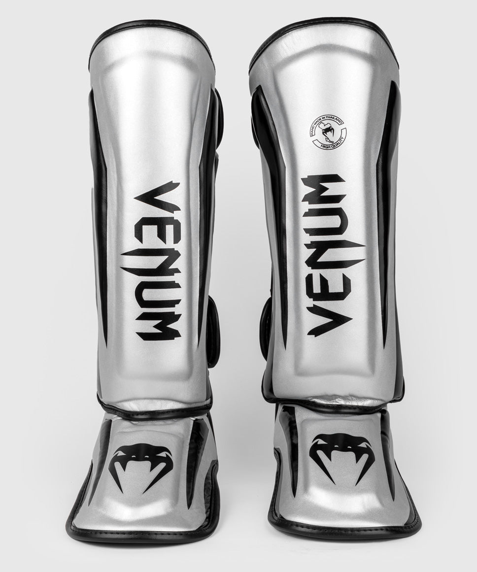 Venum Elite Espinilleras Standup - Plata/Negro