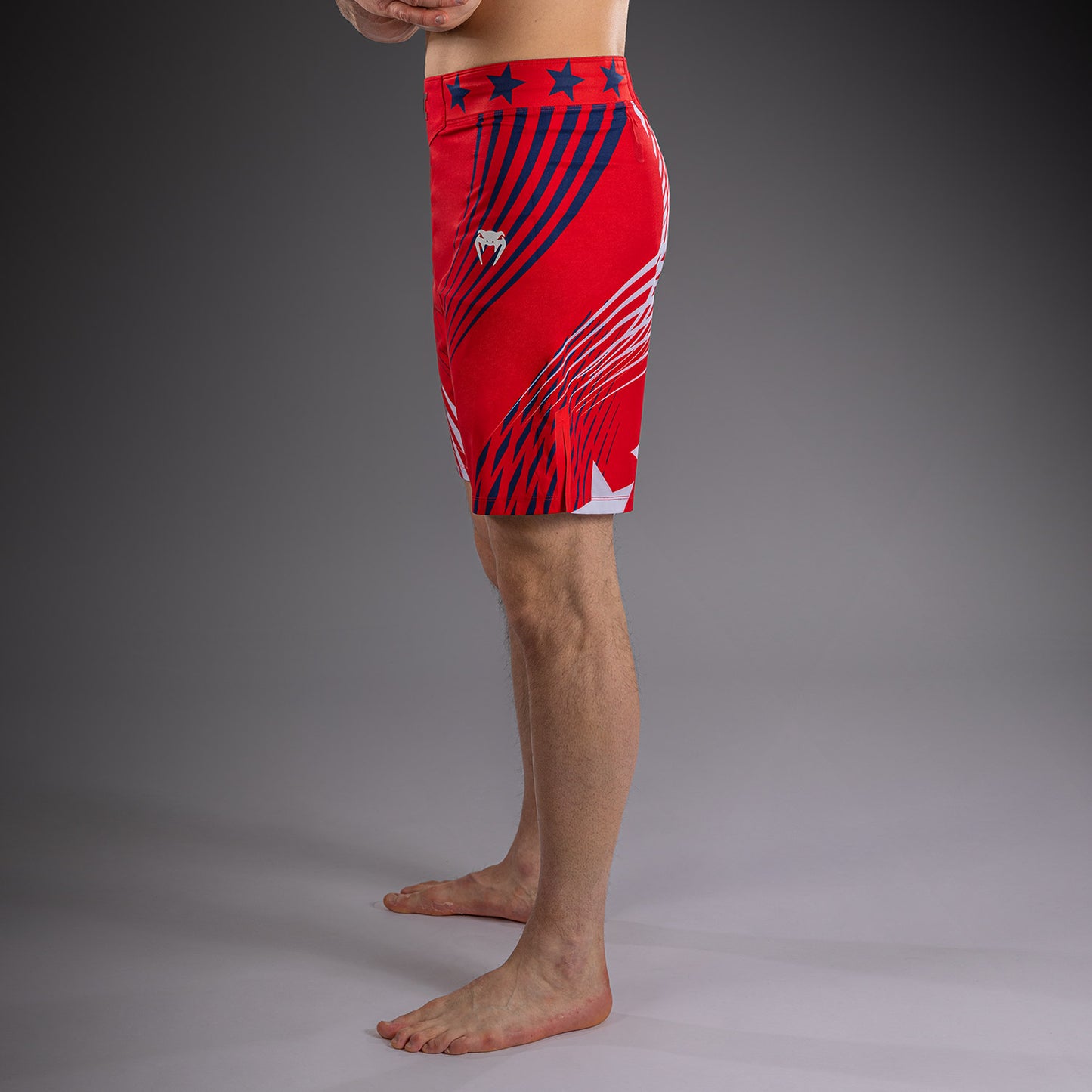 Official UFC Freedom 250 by Venum Personalizado Authentic Fight Night Fight Shorts de ajuste largo para hombre - Rojo