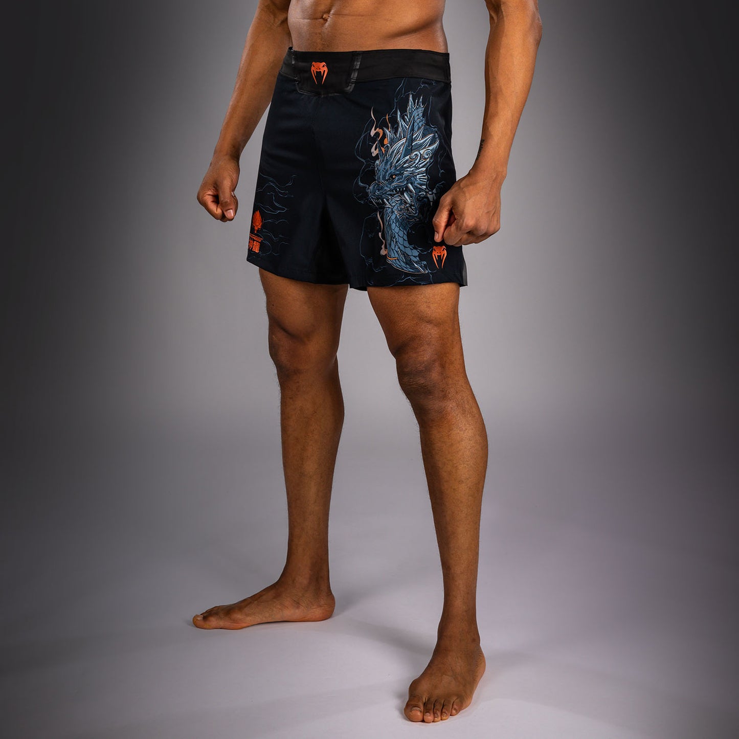 Venum Thunder Dragon Short de Combate – Negro/Gris/Cobre