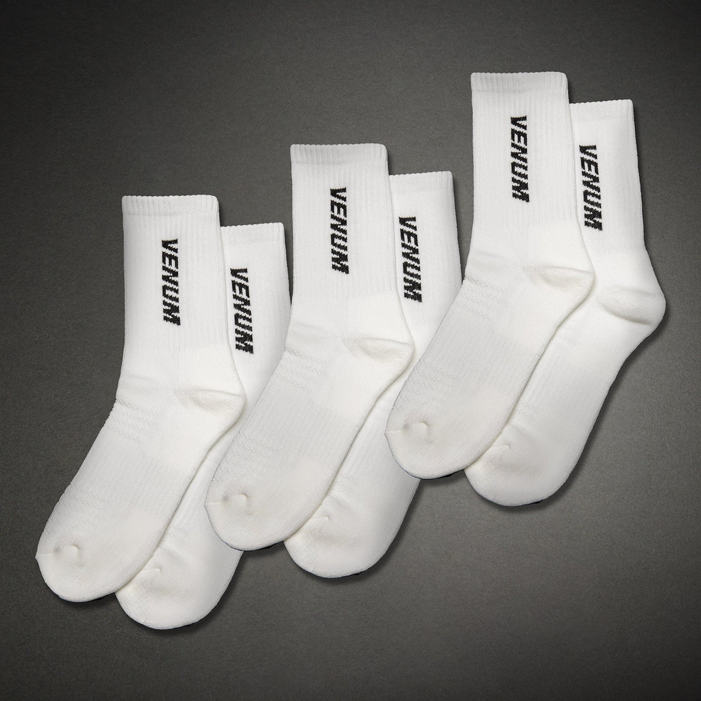 Venum Essential Calcetines (Set de 3 pares) – Blanco/Negro