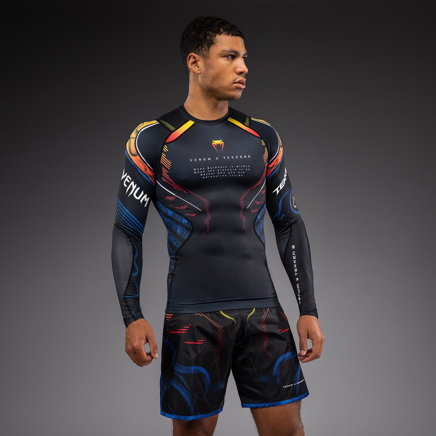 Venum x TEKKEN 8 Rashguard Manga Larga Yoshimitsu - Negro/Naranja