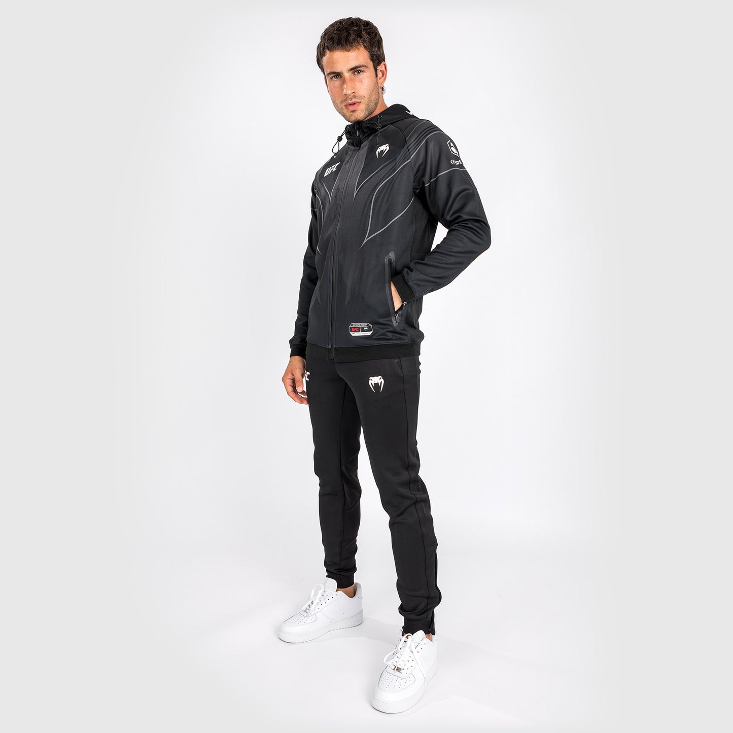 Sudadera con capucha UFC Venum Authentic Fight Night 2.0 para hombre - Negra