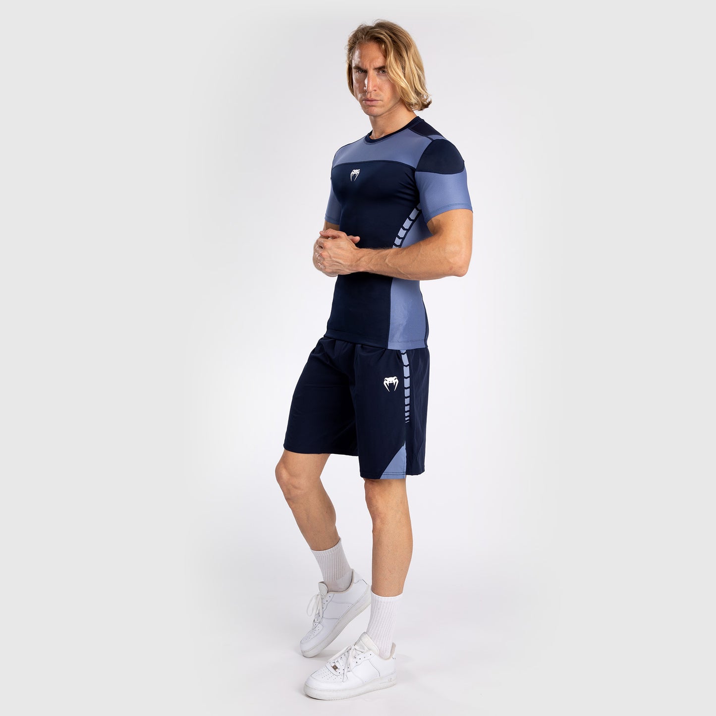 Venum Tempest Camiseta Rashguard De Manga Corta para Hombre - Azul Marino/Azul