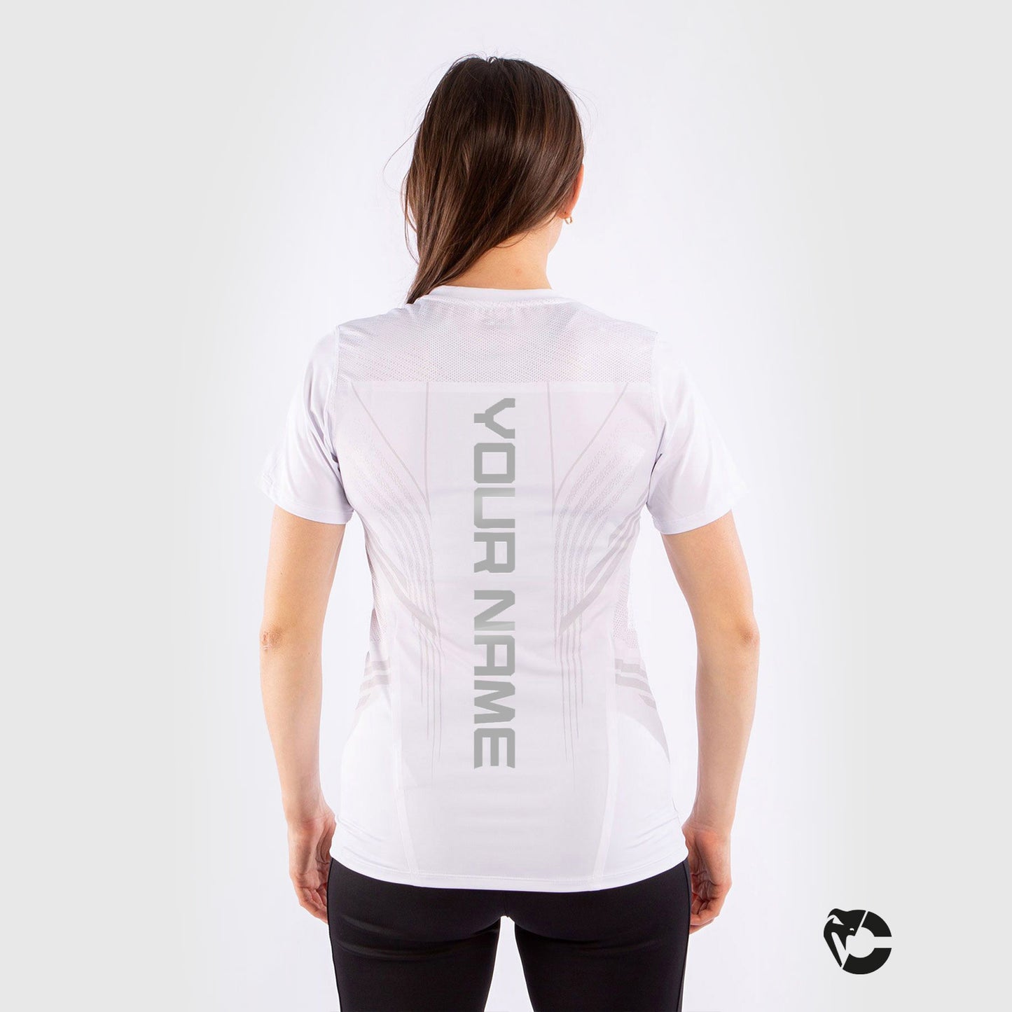 Camiseta Técnica Para Mujer Personalizada UFC Venum Authentic Fight Night - Blanco