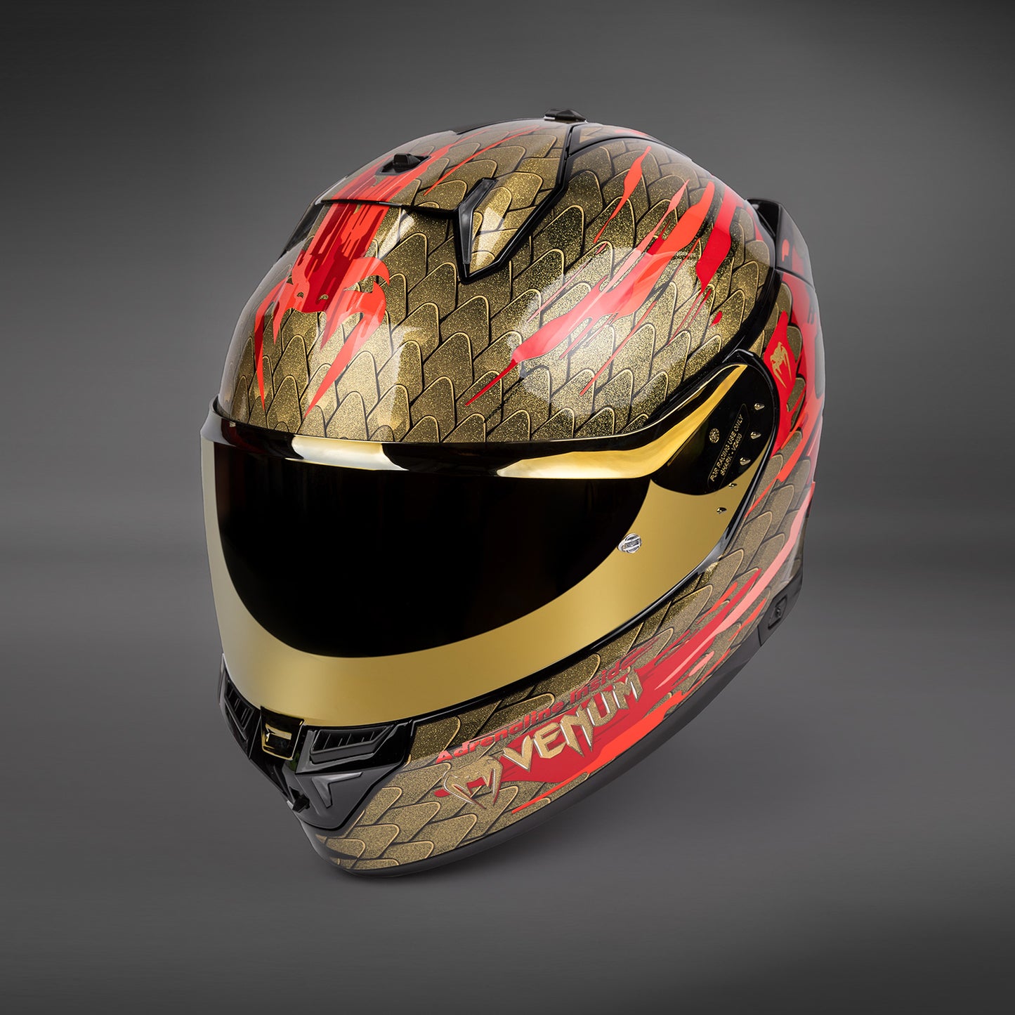 Casco de moto Venum x Shark SKWAL i3 - Rojo/Dorado